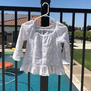 MUDD* of the shoulder white top